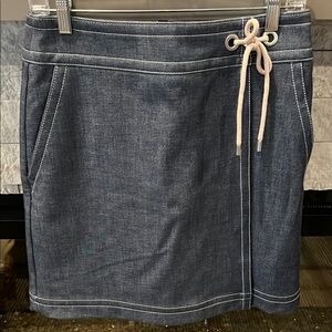 Ann taylor denim skirt faux wrap pin striping size 6P